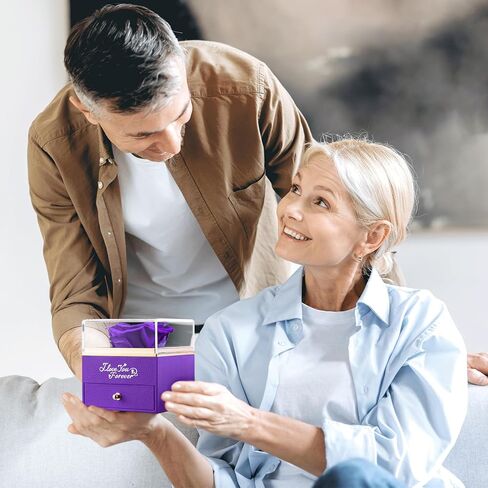 هدايا عيد الأم من NEWNOVE للأم، وردة حمراء حقيقية محفوظة مع قلادة أحبك يا أمي، هدايا زهور للأبد للأم من الابنة والابن والأطفال وأفضل أفكار هدايا الأم in Kuwait