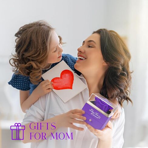 هدايا عيد الأم من NEWNOVE للأم، وردة حمراء حقيقية محفوظة مع قلادة أحبك يا أمي، هدايا زهور للأبد للأم من الابنة والابن والأطفال وأفضل أفكار هدايا الأم in Kuwait