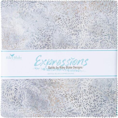 Riley Blake Designs Batiks Expressions Bayou Blues 10"" Stacker 42 10-inch Squares Layer Cake Riley Blake 10-BYUBLS-42 in Saudi Arabia