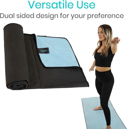Vive Non Slip Yoga Towel & Hand Towel - Microfiber, Quick Drying, Washable, Lightweight - Non Slip Grip Hot Pilates Mat- Soft & Large Sweat Absorbent for Workouts & Safe Exercise - 24" x72" in Saudi Arabia