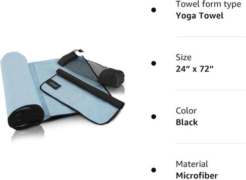 Vive Non Slip Yoga Towel & Hand Towel - Microfiber, Quick Drying, Washable, Lightweight - Non Slip Grip Hot Pilates Mat- Soft & Large Sweat Absorbent for Workouts & Safe Exercise - 24" x72" in Saudi Arabia
