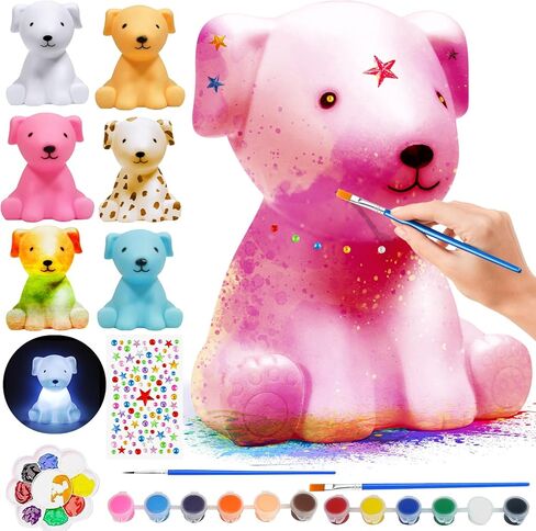 Paint Your Own Dog Lamp Kit, Art Supplies & Crafts Kit, DIY Night Light for Kids 6-12, Diamond Set for girl 8-12, Painting Kit for Girls Boys, Toy Child Birthday Gift Ages 3 4 5 6 7 8 9 10 11 12+ in Kuwait
