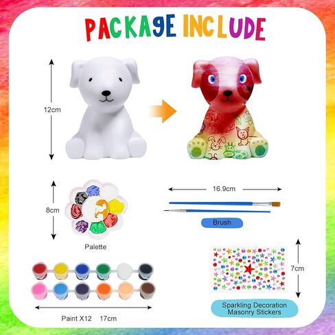 Paint Your Own Dog Lamp Kit, Art Supplies & Crafts Kit, DIY Night Light for Kids 6-12, Diamond Set for girl 8-12, Painting Kit for Girls Boys, Toy Child Birthday Gift Ages 3 4 5 6 7 8 9 10 11 12+ in Kuwait