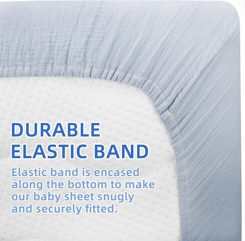 عبوتان من الملاءات العضوية الملائمة لسرير الأطفال من نيوتن والنوم بجانب السرير - مسامية بنسبة 100%، وقابلة للغسل، وصديقة للبشرة، مقاس 19 بوصة × 35 بوصة، رمادي in Kuwait