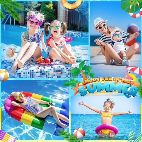 Joycover Kids Sunglasses Bulk, Party Favor for Kids 4-8, 16PCS Translucent Sunglasses for Kids with UV 400 Protection, Gifts for Pool Birthday Party Supplies in Saudi Arabia