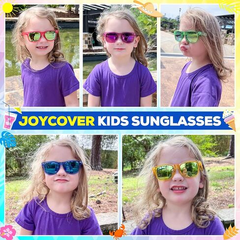 Joycover Kids Sunglasses Bulk, Party Favor for Kids 4-8, 16PCS Translucent Sunglasses for Kids with UV 400 Protection, Gifts for Pool Birthday Party Supplies in Saudi Arabia