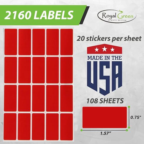 Royal Green Rectangle Shape Sticker 1.57 inch x 0.75 inch Black Stickers Rectangular Labels (40mm x 19mm) - 300 Pack in Saudi Arabia