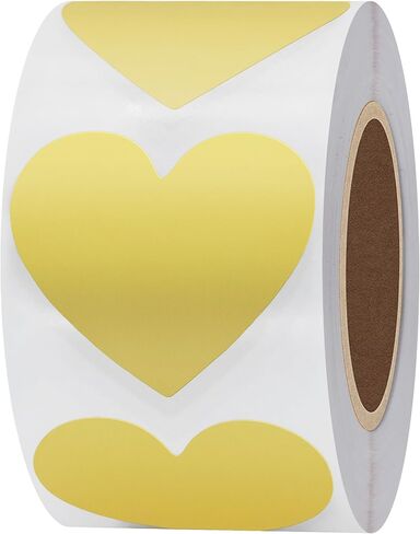 Hybsk 500pcs Heart Shaped Stickers 1.5 inch Valentine's Day Labels for Party Decorations Favors Gifts Envelopes (Gold) in Saudi Arabia