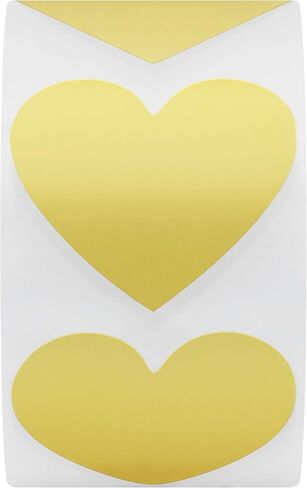 Hybsk 500pcs Heart Shaped Stickers 1.5 inch Valentine's Day Labels for Party Decorations Favors Gifts Envelopes (Gold) in Saudi Arabia