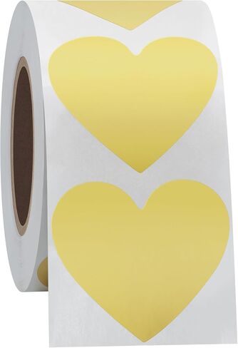 Hybsk 500pcs Heart Shaped Stickers 1.5 inch Valentine's Day Labels for Party Decorations Favors Gifts Envelopes (Gold) in Saudi Arabia