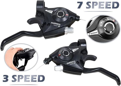 Kellegour قطعتان من أذرع فرامل الدراجة، ناقل رافعة الفرامل اليسرى اليمنى، مجموعة محولات الدراجة الجبلية السريعة، مجموعة ناقل الحركة والفرامل، للدراجة الجبلية، دراجة الطريق، ركوب الدراجات in Kuwait