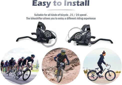 Kellegour قطعتان من أذرع فرامل الدراجة، ناقل رافعة الفرامل اليسرى اليمنى، مجموعة محولات الدراجة الجبلية السريعة، مجموعة ناقل الحركة والفرامل، للدراجة الجبلية، دراجة الطريق، ركوب الدراجات in Kuwait