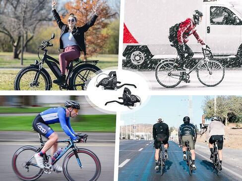 Kellegour قطعتان من أذرع فرامل الدراجة، ناقل رافعة الفرامل اليسرى اليمنى، مجموعة محولات الدراجة الجبلية السريعة، مجموعة ناقل الحركة والفرامل، للدراجة الجبلية، دراجة الطريق، ركوب الدراجات in Kuwait