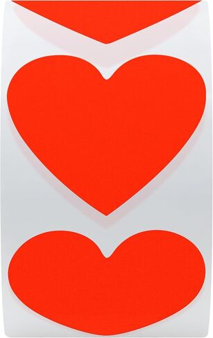 Hybsk 500pcs Heart Shaped Stickers 1.5 inch Valentine's Day Labels for Party Decorations Favors Gifts Envelopes (Gold) in Saudi Arabia