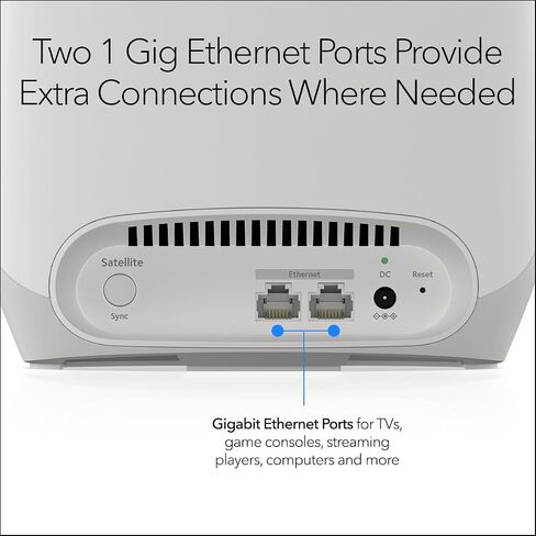 NETGEAR Orbi Whole Home Tri-Band Mesh WiFi 6 Add-on Satellite (RBS760) - يعمل مع نظام Orbi WiFi 6 الخاص بك - يضيف تغطية تصل إلى 2500 قدم مربع - AX5400 حتى 5.4 جيجابت في الثانية (متجدد) in Saudi Arabia