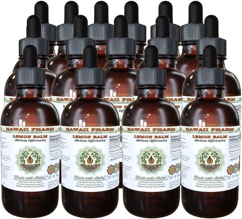 Hawaii Pharm Lemon Balm Alcohol-Free Liquid Extract, Lemon Balm (Melissa officinalis) Dried Leaf Glycerite Natural Herbal Supplement 2 oz in Saudi Arabia