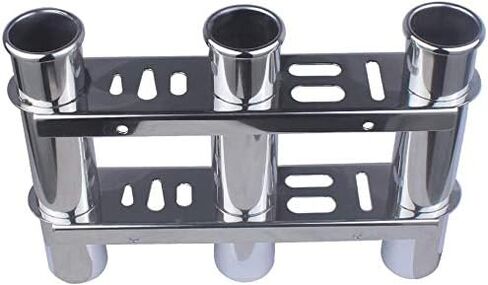 حامل قضيب صيد السمك من Marinebaby، حامل قضيب أنبوبي من الفولاذ المقاوم للصدأ 316 ذو 3 وصلات، حامل قضيب من الفولاذ المقاوم للصدأ 3 لشاحنات القوارب واليخوت in Kuwait