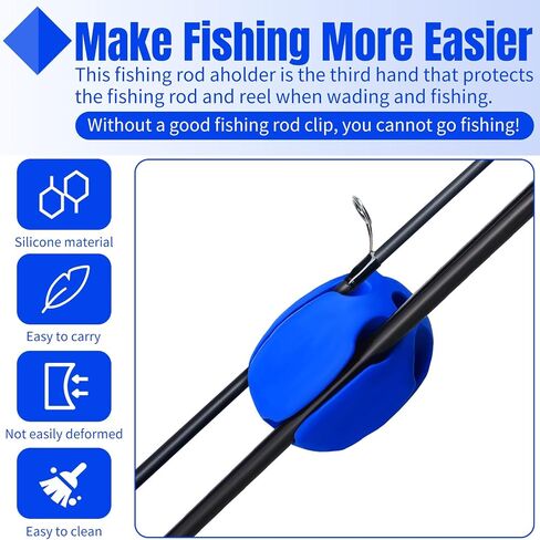 Blueweenly 12 Pcs Portable Fishing Rod Fixed Ball 5 Holes Rubber Fishing Pole Puller Rubber Fishing Pole Clips Silicone Fishing Rod Holder Straps Fly Fishing Accessories for Fishing Enthusiast in Saudi Arabia