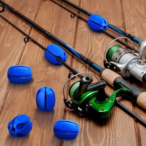 Blueweenly 12 Pcs Portable Fishing Rod Fixed Ball 5 Holes Rubber Fishing Pole Puller Rubber Fishing Pole Clips Silicone Fishing Rod Holder Straps Fly Fishing Accessories for Fishing Enthusiast in Saudi Arabia