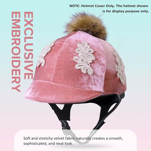 Harrison Howard Equestrian Riding Helmet Cover Sleek Velvet Cute & Stylish Cover ONLY, Helmet NOT Included in Saudi Arabia
