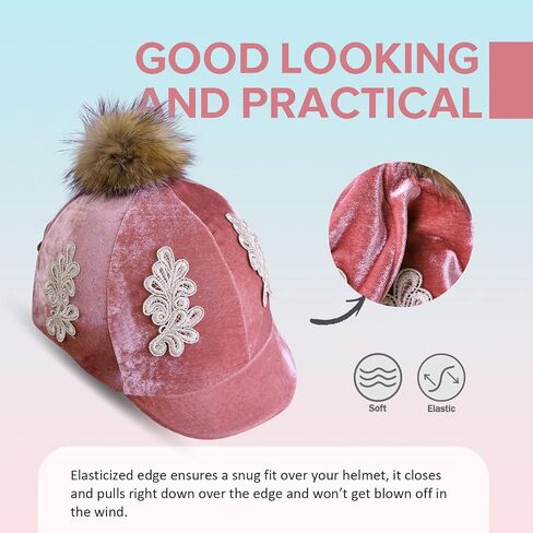 Harrison Howard Equestrian Riding Helmet Cover Sleek Velvet Cute & Stylish Cover ONLY, Helmet NOT Included in Saudi Arabia