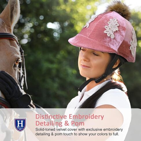 Harrison Howard Equestrian Riding Helmet Cover Sleek Velvet Cute & Stylish Cover ONLY, Helmet NOT Included in Saudi Arabia
