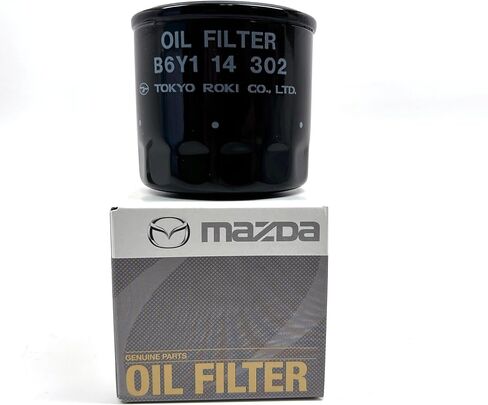 3 Pack GENUINE Oil Filter | OE# B6Y1-14-302A | Compatible with select 1995-2024 Mazda vehicles | OEM Cartridge Replacement JAPAN | & APSG Drain Plug Washers x 3 in Saudi Arabia