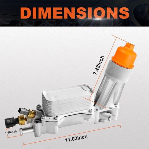 مجموعة مبرد زيت المحرك الألومنيوم المطورة من ZIBOPAR مع غطاء فلتر الزيت المتوافق مع دودج كرايسلر جيب ورام روتان يستبدل 926-959 68105583AA، 68105583AB 5184294AE in Kuwait