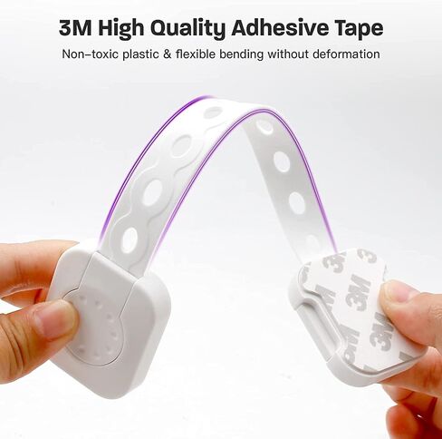 Cabinet Locks for Babies (6 Pack) Safety Child Lock Baby Proofing Drawers Door Latches for Fridge, Dishwasher, Toilet Seats, Ovens, Kitchen - Adjustable Kids Strap Lock, 3M Adhesive Easy Installation in Saudi Arabia