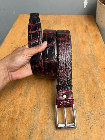 ICROC Genuine Alligator Belt For Men, Real Crocodile Belts Men in Saudi Arabia