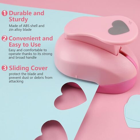 MyArTool Heart Paper Punch, 1.5 Inch Heart Punches for Paper Crafts, 38mm Heart Hole Punch for Making Scrapbook Pages, Memory Books, Card Making, Journals, Gift Tags, Homemade Confetti in Saudi Arabia
