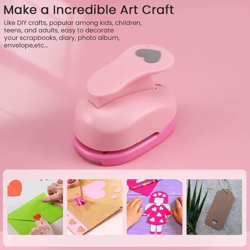 MyArTool Heart Paper Punch, 1.5 Inch Heart Punches for Paper Crafts, 38mm Heart Hole Punch for Making Scrapbook Pages, Memory Books, Card Making, Journals, Gift Tags, Homemade Confetti in Saudi Arabia