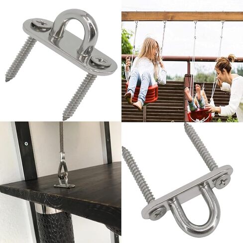 10 قطعة 1.8 بوصة الفولاذ المقاوم للصدأ وسادة العين لوحة U هوك، الثقيلة السقف السنانير وسادة كُبشة وخطاف الأجهزة البحرية السنانير مع مسامير in Kuwait