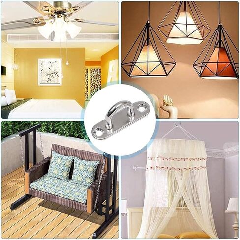 10 قطعة 1.8 بوصة الفولاذ المقاوم للصدأ وسادة العين لوحة U هوك، الثقيلة السقف السنانير وسادة كُبشة وخطاف الأجهزة البحرية السنانير مع مسامير in Kuwait