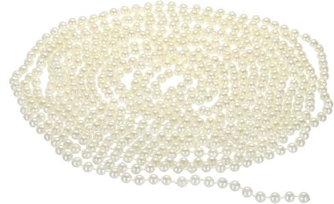 PATIKIL 6mm Faux Pearl Beads Garland, 16.4 Ft Pearl String Chain Pearl Roll for Craft Wedding Party Home Decorative Jewelry Making Christmas Tree, White in Saudi Arabia
