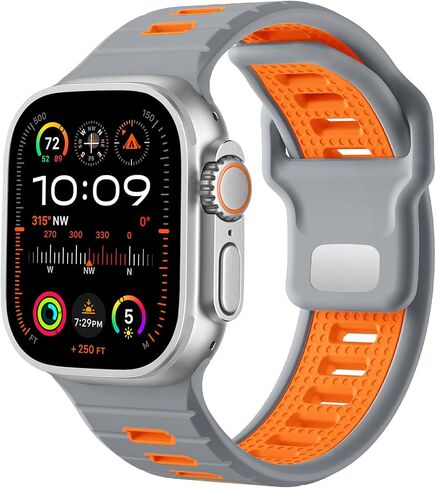 Odbeai Sport Band Compatible with Apple Watch Ultra 2 3/Ultra Band,Compatible with Apple Watch Bands for Men 49mm 46mm 45mm 44mm 42mm,Waterproof Silicone Strap for iWatch Bands All Series SE 11 10 9-1 in Kuwait
