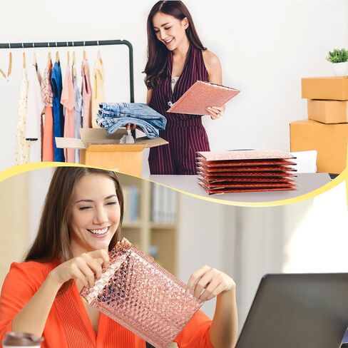 100 قطعة من رسائل الفقاعات المعدنية من Wowangce مقاس 6 × 8 بوصة، مظاريف مبطنة من البوليستر، مغلفات فقاعات ثلاثية الأبعاد مقاومة للماء ذاتية اللصق، أكياس شحن لتعبئة البريد، مستلزمات المكياج والمجوهرات in Kuwait