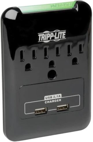 Tripp Lite Protect It! Surge Protector, 3 AC Outlets/2 USB Ports, 540 J, Black in Saudi Arabia