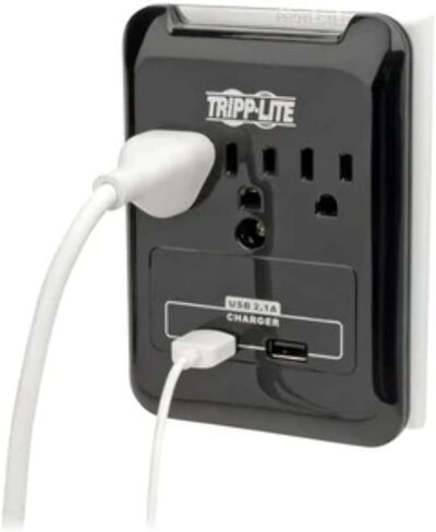 Tripp Lite Protect It! Surge Protector, 3 AC Outlets/2 USB Ports, 540 J, Black in Saudi Arabia