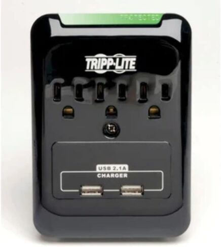 Tripp Lite Protect It! Surge Protector, 3 AC Outlets/2 USB Ports, 540 J, Black in Saudi Arabia