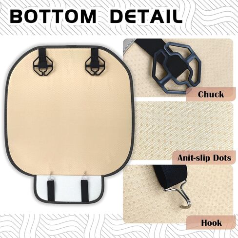 Car Seat Cover 2 Pcs Universal Front Car Seat Bottom,Cotton and Linen Seat Cushion Pad with Storage Pocket, Suitable for All Seasons,Works with Sedan SUV Pickup Minivan (Black) in Saudi Arabia
