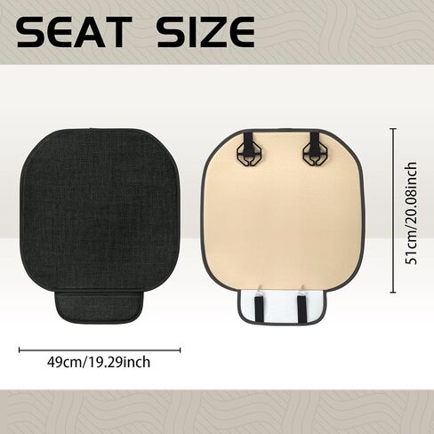 Car Seat Cover 2 Pcs Universal Front Car Seat Bottom,Cotton and Linen Seat Cushion Pad with Storage Pocket, Suitable for All Seasons,Works with Sedan SUV Pickup Minivan (Black) in Saudi Arabia