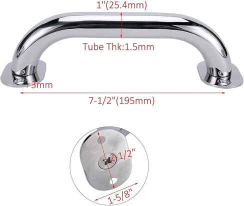 YaeMarine 2-Pack 9 بوصة درابزين قارب من الفولاذ المقاوم للصدأ، حاجز بحري، مقبض لليخوت البحرية/RV in Kuwait