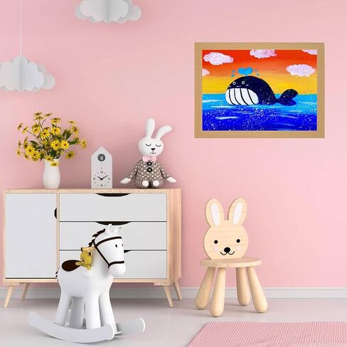 إطارات KJMYYXGS الفنية للأطفال قابلة للتبديل، إطارات فنية لتخزين الأعمال الفنية للأطفال، إطار عرض فني للأطفال، 8.5 × 11 إطارات صور خشبية للأطفال باللون الأزرق للرسم، الصورة، المنزل، المدرسة (أزرق) in Kuwait