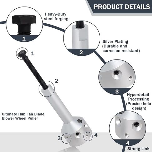 أداة سحب عجلة منفاخ شفرة المروحة النهائية من UP-1 - أداة فعالة ومتينة لسهولة إزالة الشفرات والعجلات، أداة سحب المحور مثالية لمحرك الحزام 5/8 بوصة وأعمدة محرك الدفع المباشر 1/2 بوصة أو أقل in Kuwait
