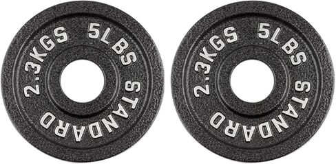 BOLUX Cast Iron Olympic Weight Plates – Free Weights with 2-inch Hole & Anti-Rust Hammertone Finish - Ideal for Strength Training, for Muscle Toning, Weight Loss & Crossfit–Sold in Pairs - 2.5LB–10LB in Kuwait