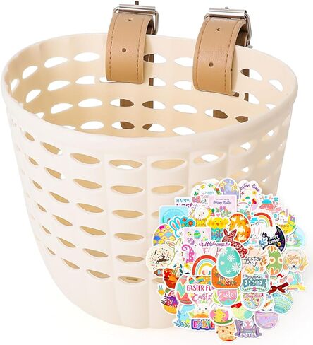 سلة دراجة للأطفال من أنزوم، سلة دراجة للأولاد والبنات، سلة دراجات بلاستيكية منسوجة مقاومة للماء للأطفال، مناسبة لمعظم دراجات الأطفال والدراجات الثلاثية للأطفال in Kuwait