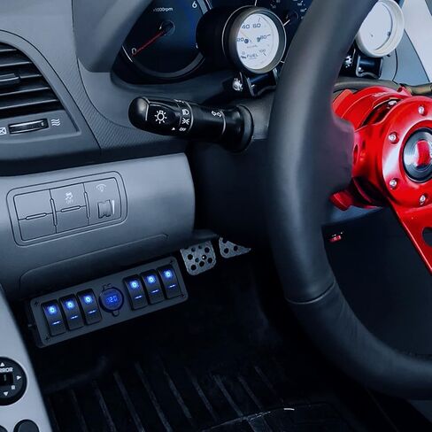 Nilight 6 Gang Rocker Switch Box 12V SPST ON Off Switch PD Type C وUSB شاحن الفولتميتر المقاوم للماء من الألومنيوم لوحة مفاتيح هزازة ملصقات توهج ليلي للقوارب والسيارات والشاحنات RVs، ضمان لمدة عامين in Saudi Arabia