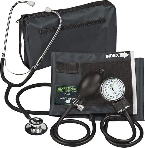 Veridian Healthcare ProKit Aneroid Sphygmomanometer with Dual-Head Scope, Adult, Burgundy, (02-12704) in Saudi Arabia