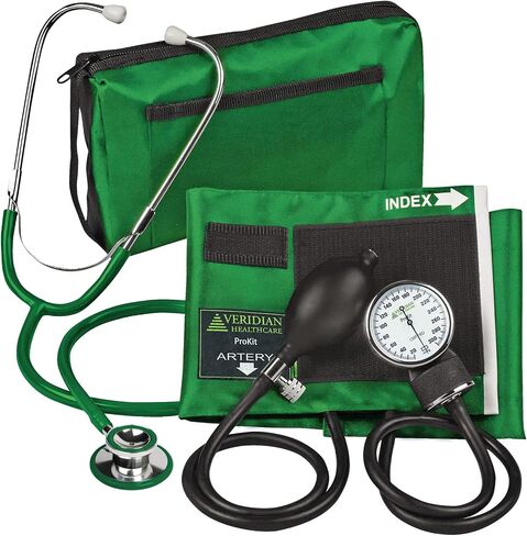 Veridian Healthcare ProKit Aneroid Sphygmomanometer with Dual-Head Scope, Adult, Burgundy, (02-12704) in Saudi Arabia